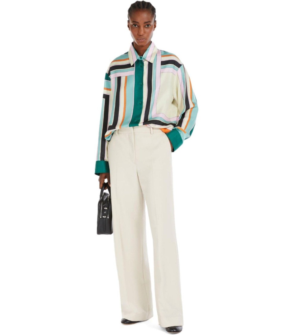 Max Mara Angola Sabbia Wide Leg Pants In Neutral