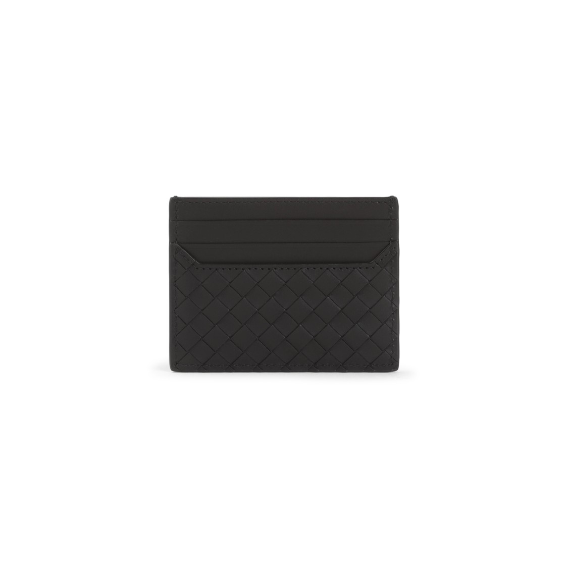 Shop Bottega Veneta Small Intreccio Credit Card Case In Black