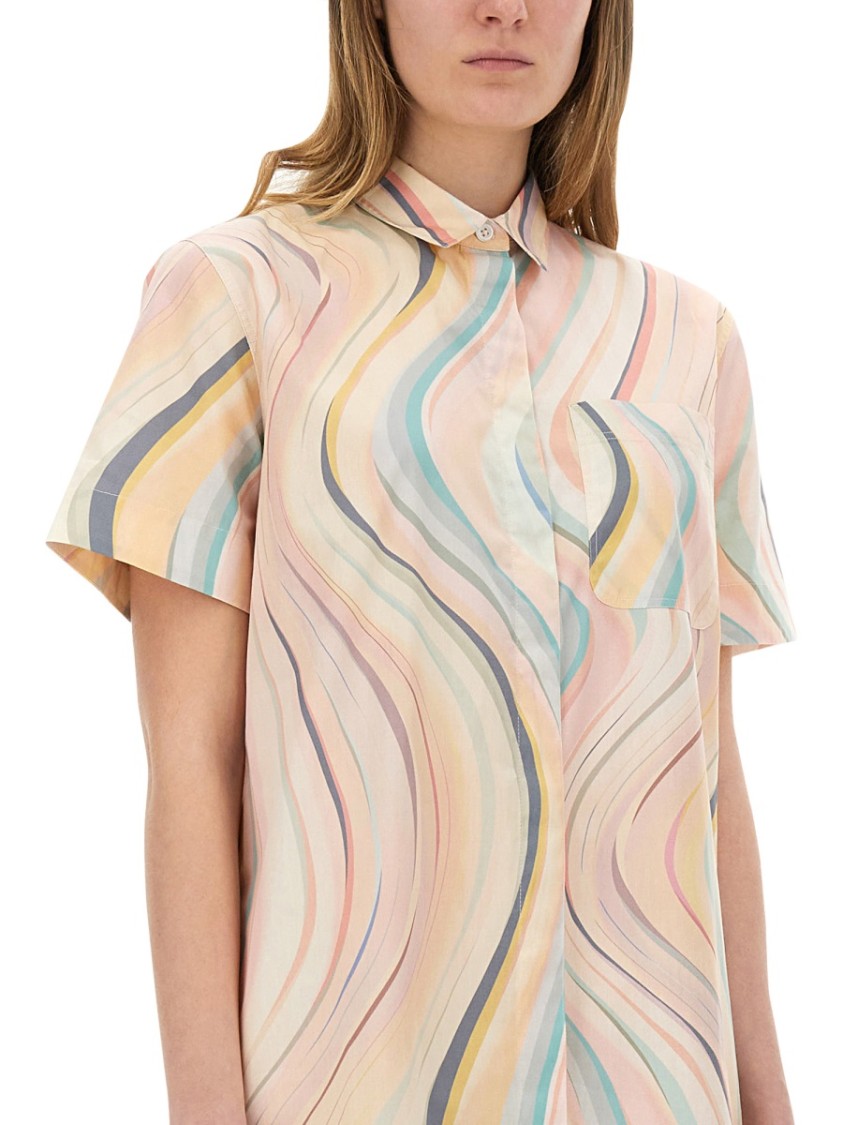 Ps By Paul Smith Ps Paul Smith Swirl Patterned Dress In Multicolor