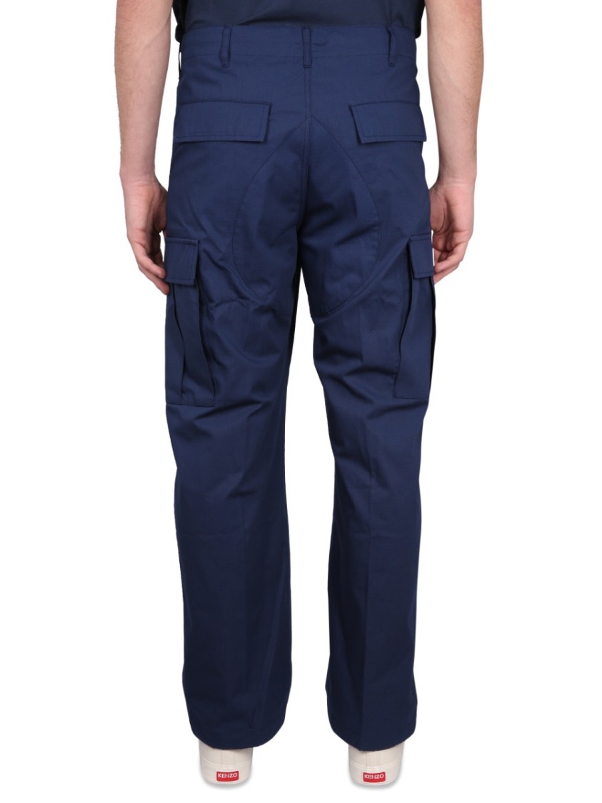 Kenzo Blue Cargo Trousers In Blue
