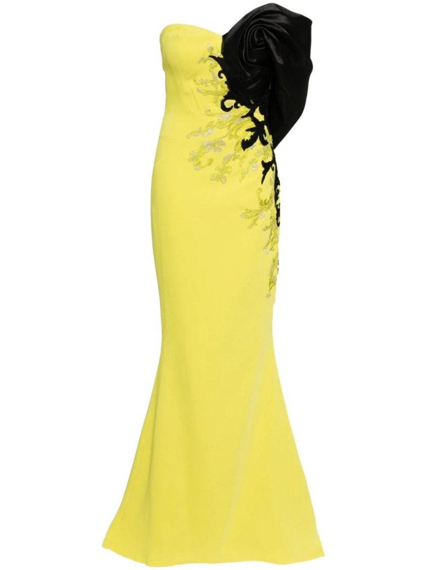 Saiid Kobeisy One-shoulder Embroidered Gown In Green