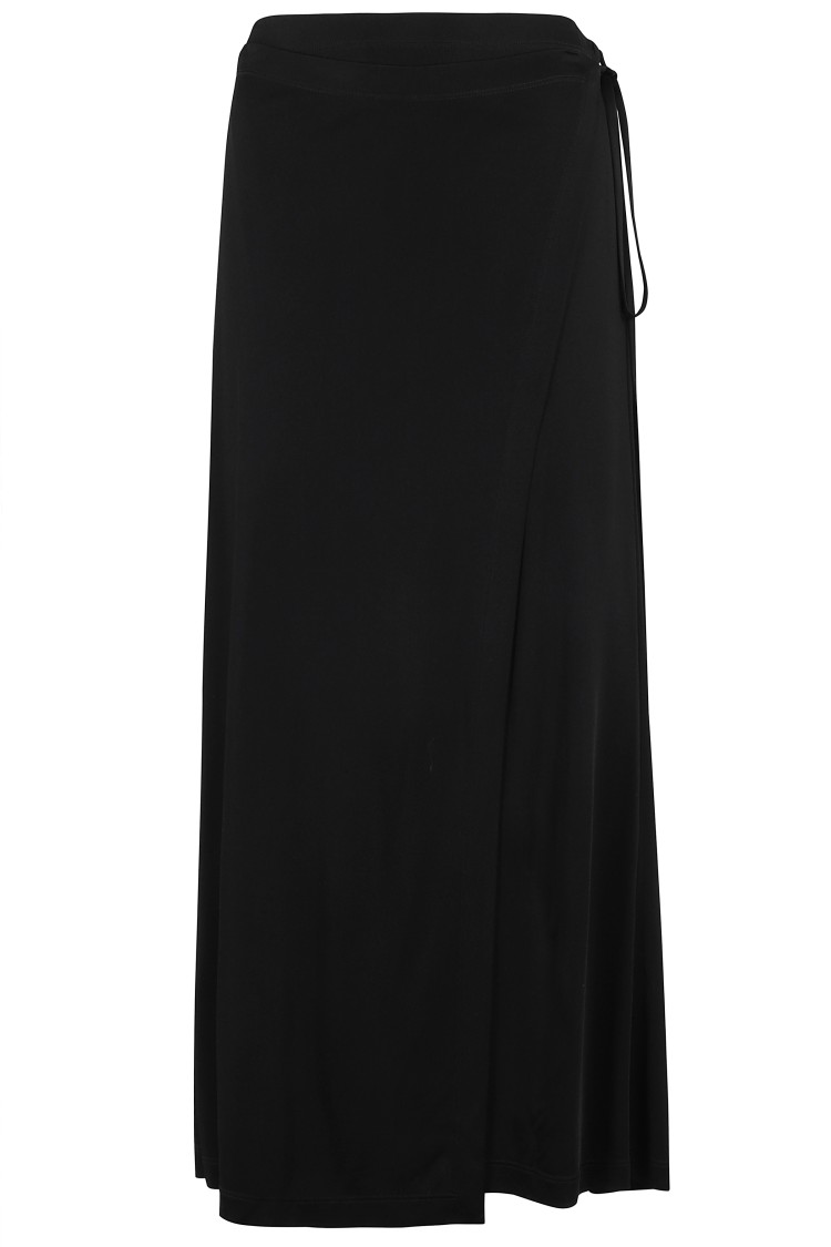 Shop Helmut Lang Fluid Wrap Skirt In Black