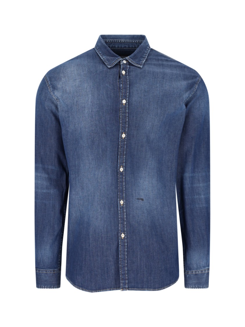 Dsquared2 Dan Relaxed Chambray Denim Shirt In Blue