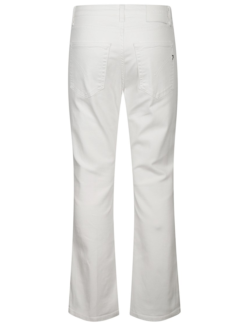 Dondup Bootcut White Trousers With Contemporary Charm In White