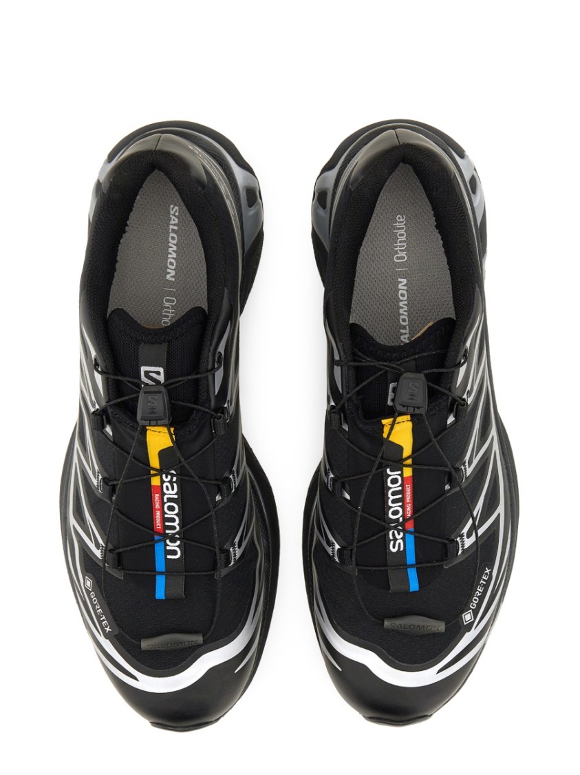 Salomon Mens Black Black Silver Xt-6 Gtx Quick-lace Mesh Low-top Trainers In Black