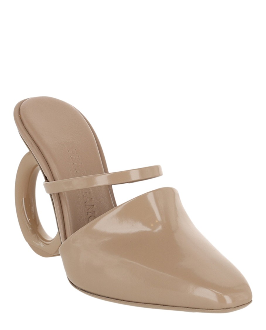 Ferragamo Adara Gancini Mule Heels In Gold