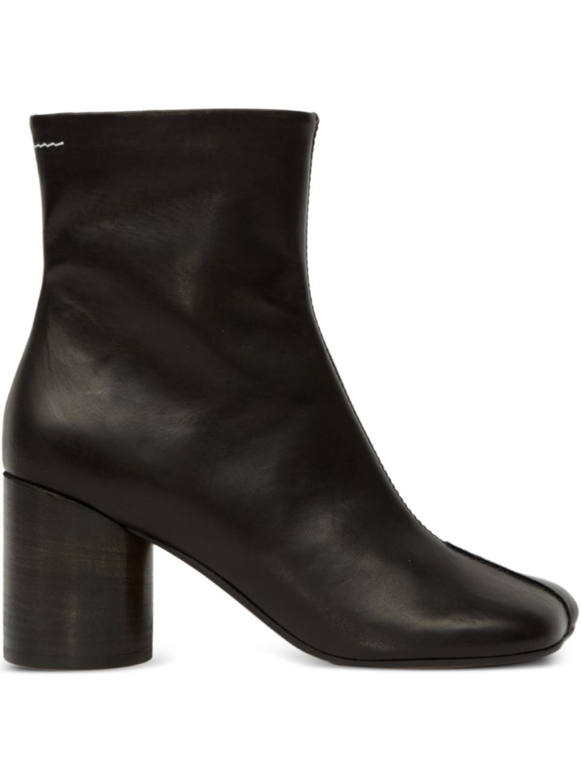 Mm6 Maison Margiela Mm6 By Maison Margiela Ankle Boots With Distinctive Seam Detail And Block Heel In Black