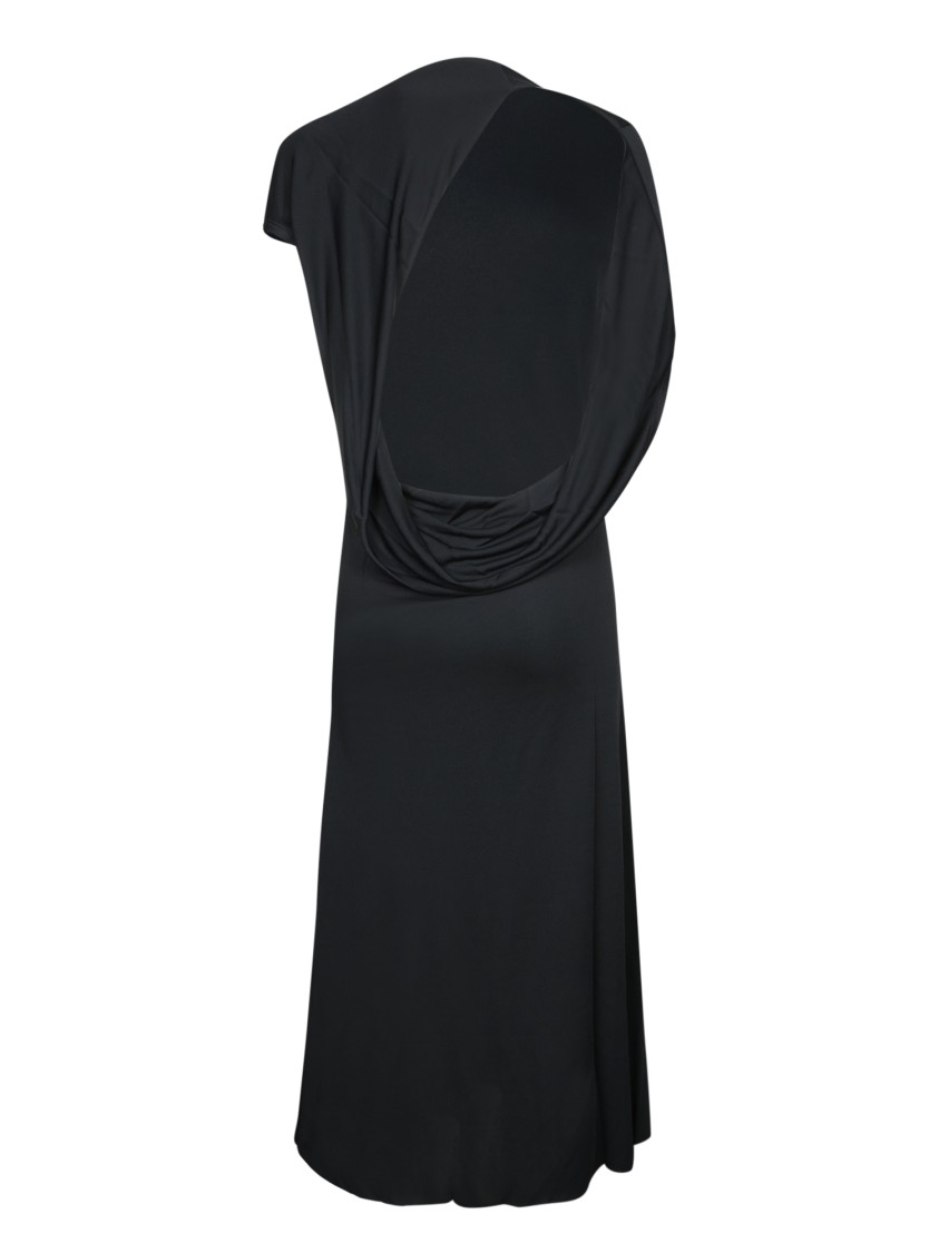 Jacquemus La Robe Salerno Asymmetric Open-back Stretch-jersey Midi Dress In Black