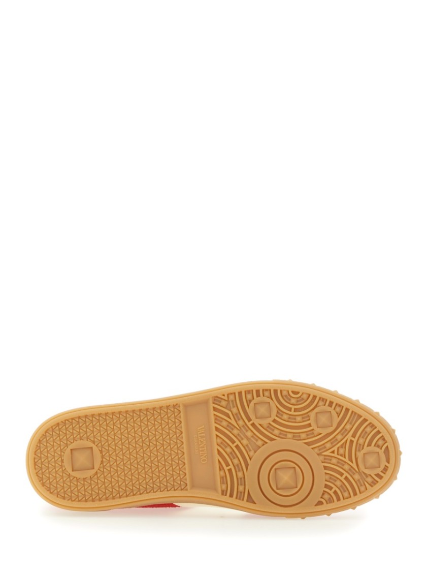 Valentino Garavani Upvillage Low Top Trainer In Split Leather And Calfskin Nappa Leather