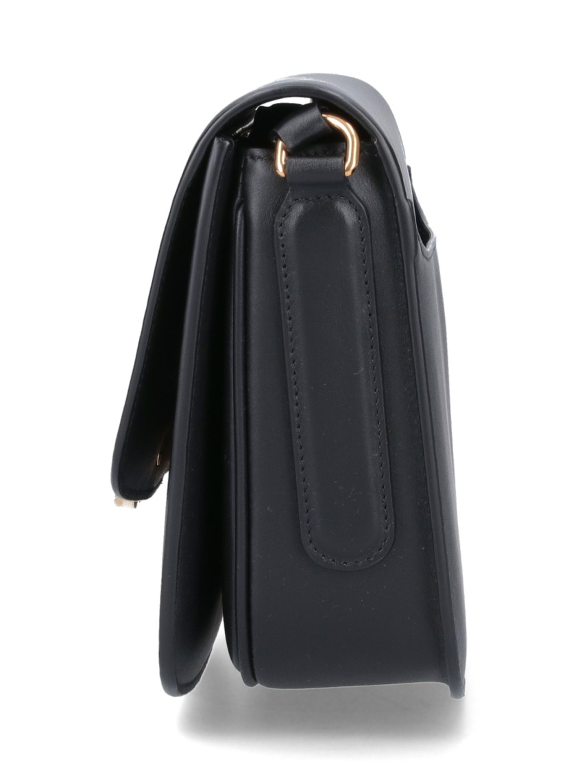 Shop Ferragamo "trapezio" Black Leather Crossbody Bag