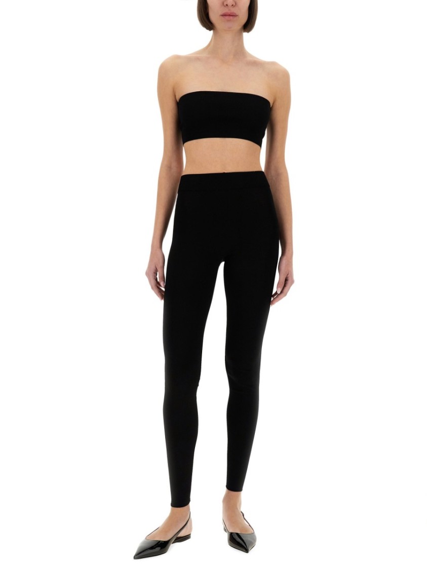 Shop Fabiana Filippi Form-fitting Viscose Leggings In Black