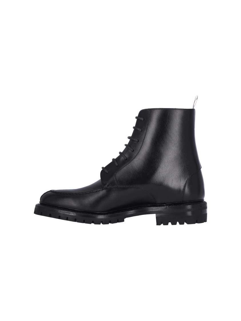 Thom Browne Black Commando Sole Apron Stitch Boots In Black
