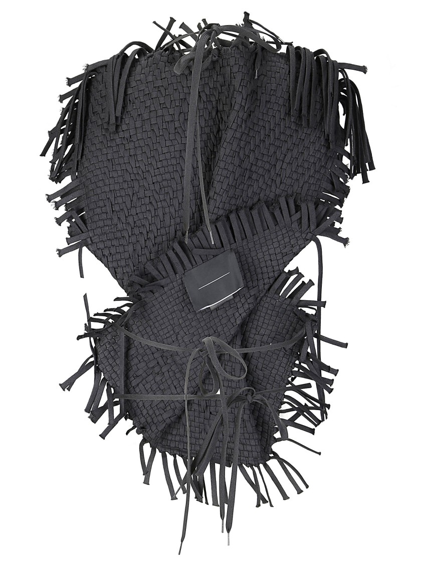 Institution Hand-woven Top With Strings In Black