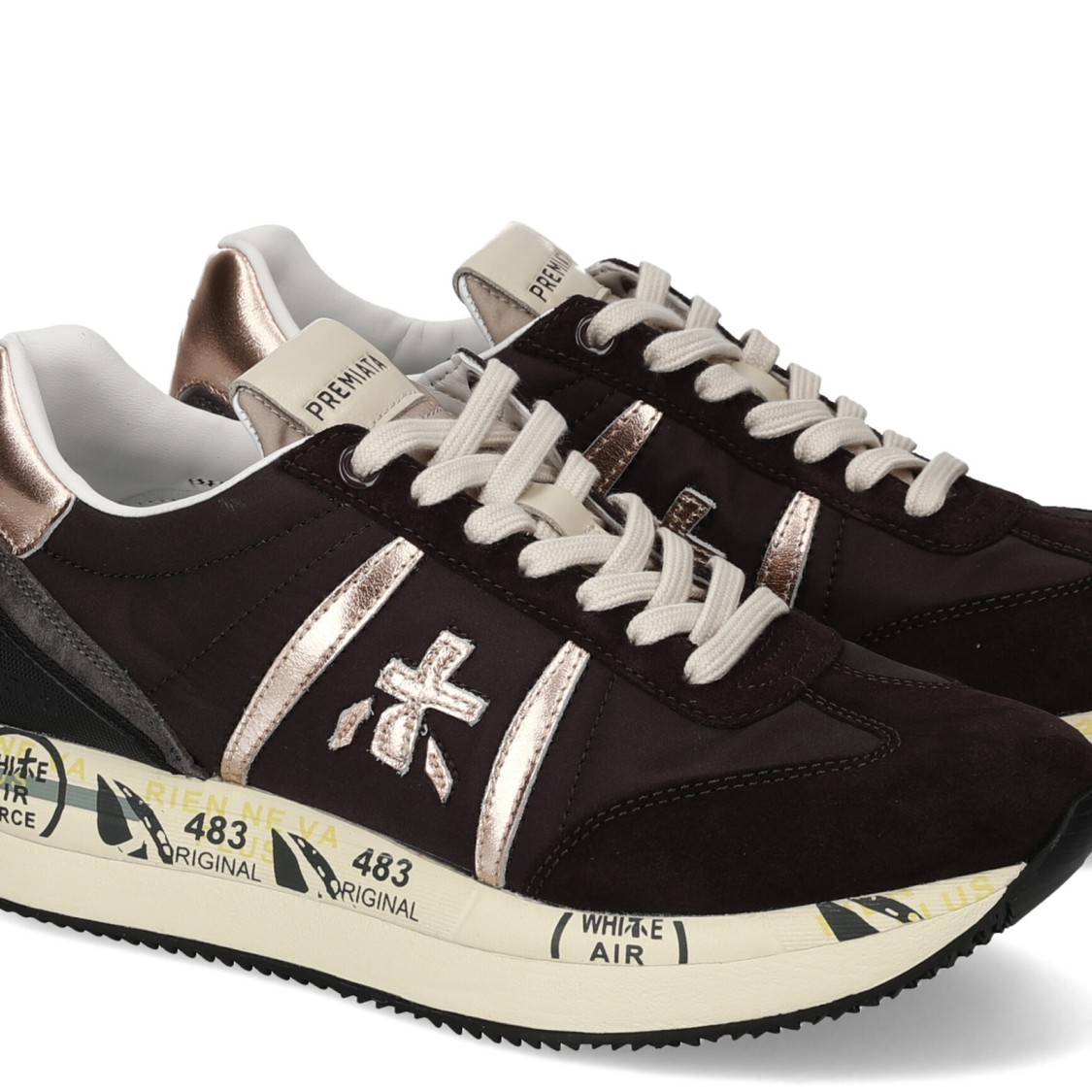 PREMIATA PREMIATA CONNY SNEAKERS IN EBONY SUEDE AND NYLON