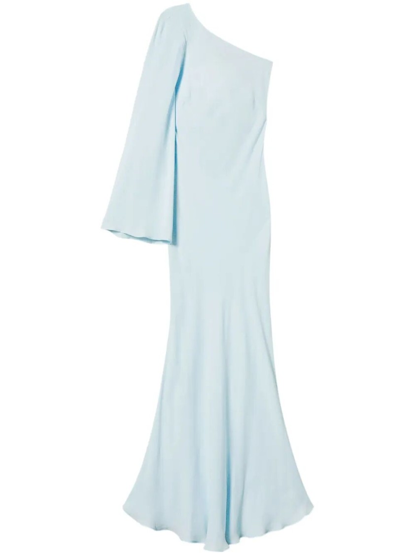 Twinset Twin-set One-shoulder Evening Dress With Flowing Bell Sleeve