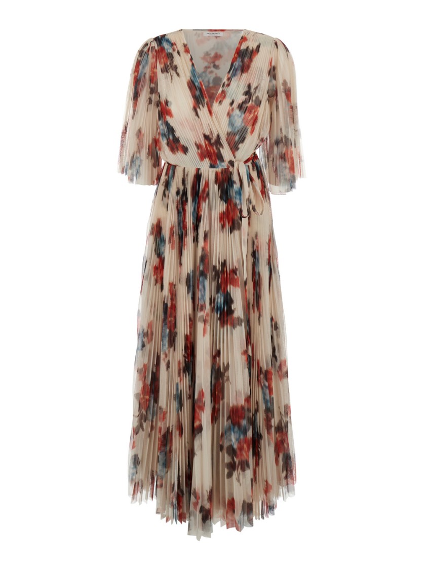 Shop Philosophy Di Lorenzo Serafini Printed Tulle Dress In Multicolor