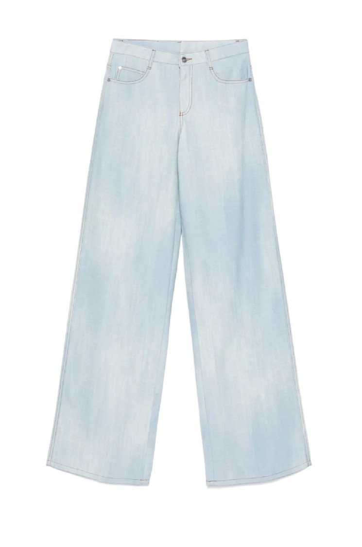 Ermanno Scervino High-waist Wide-leg Denim Jeans In Blue
