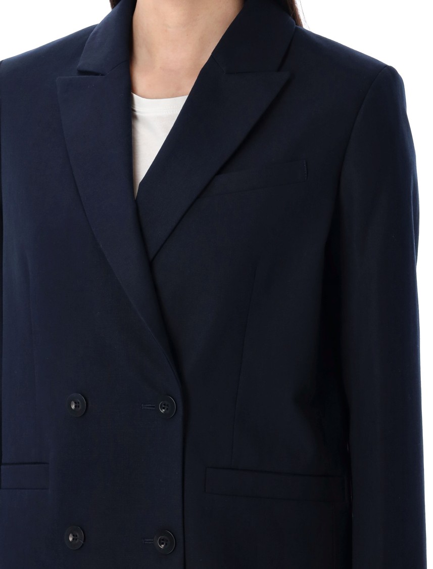 Apc Button Detailing Double-breasted Blazer In Black