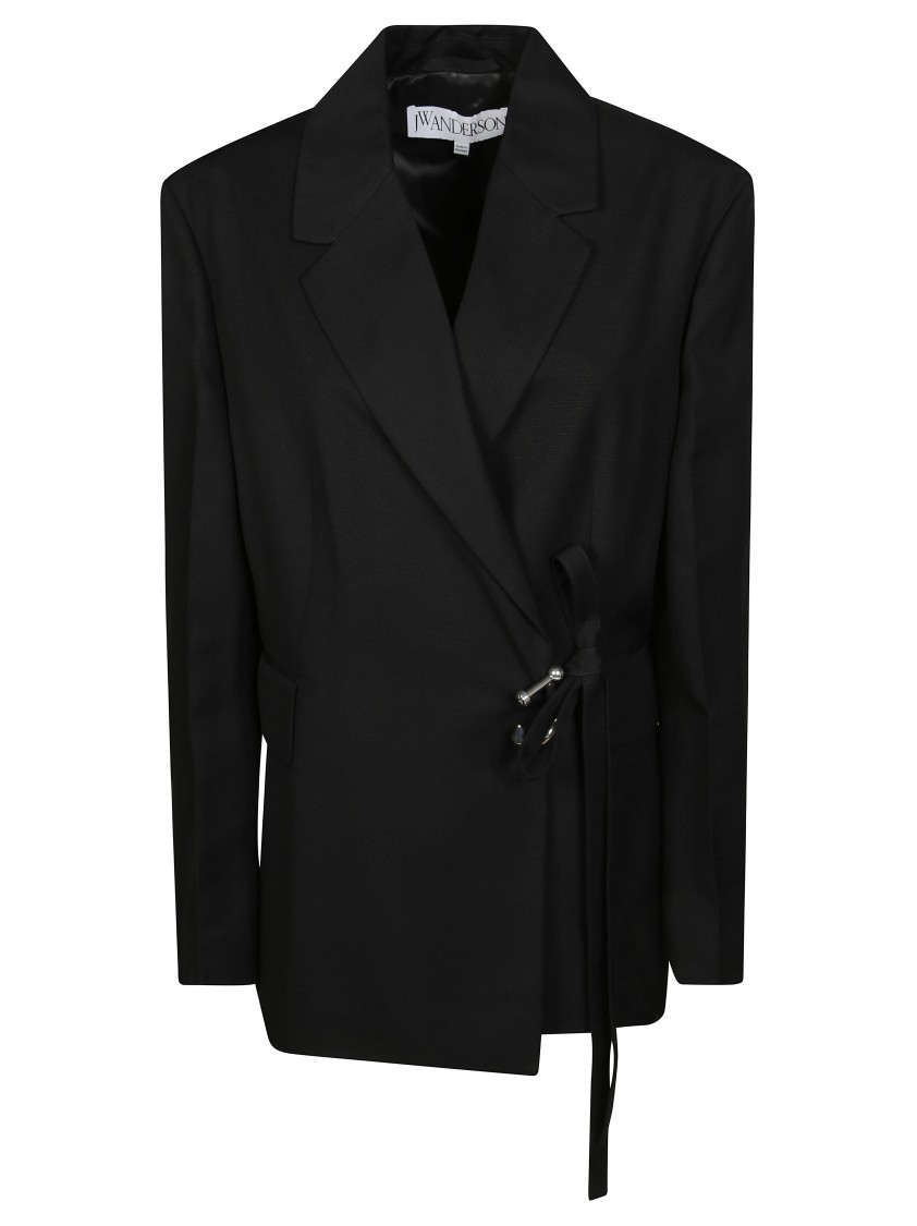 Jw Anderson J. W. Anderson Tailored Wrap Jacket In Black