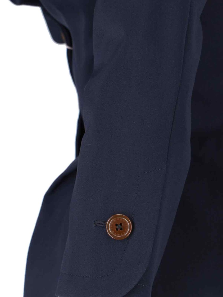 Vivienne Westwood Tailored Jacket With Buttoned Back Vent In Blue
