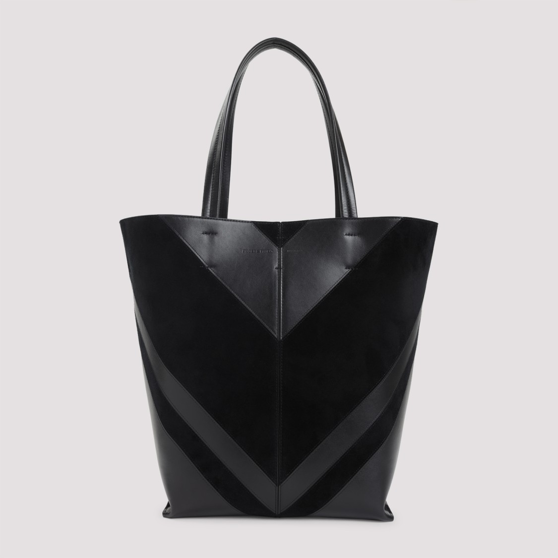 Phoebe Philo Pot Cabas Black Calf Leather Tote Bag In Black