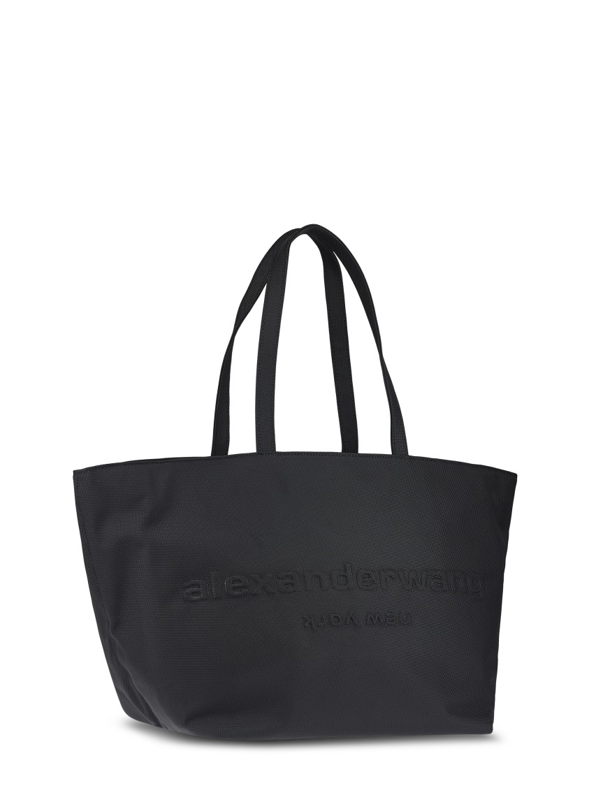 Alexander Wang Structured Black Tote Bag With Subtle Embossed Logo In Black