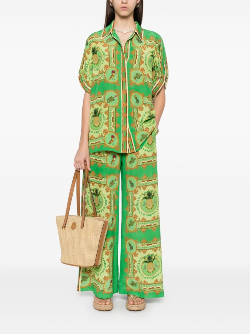 Shop Alemais Grass Green La Musica Trousers