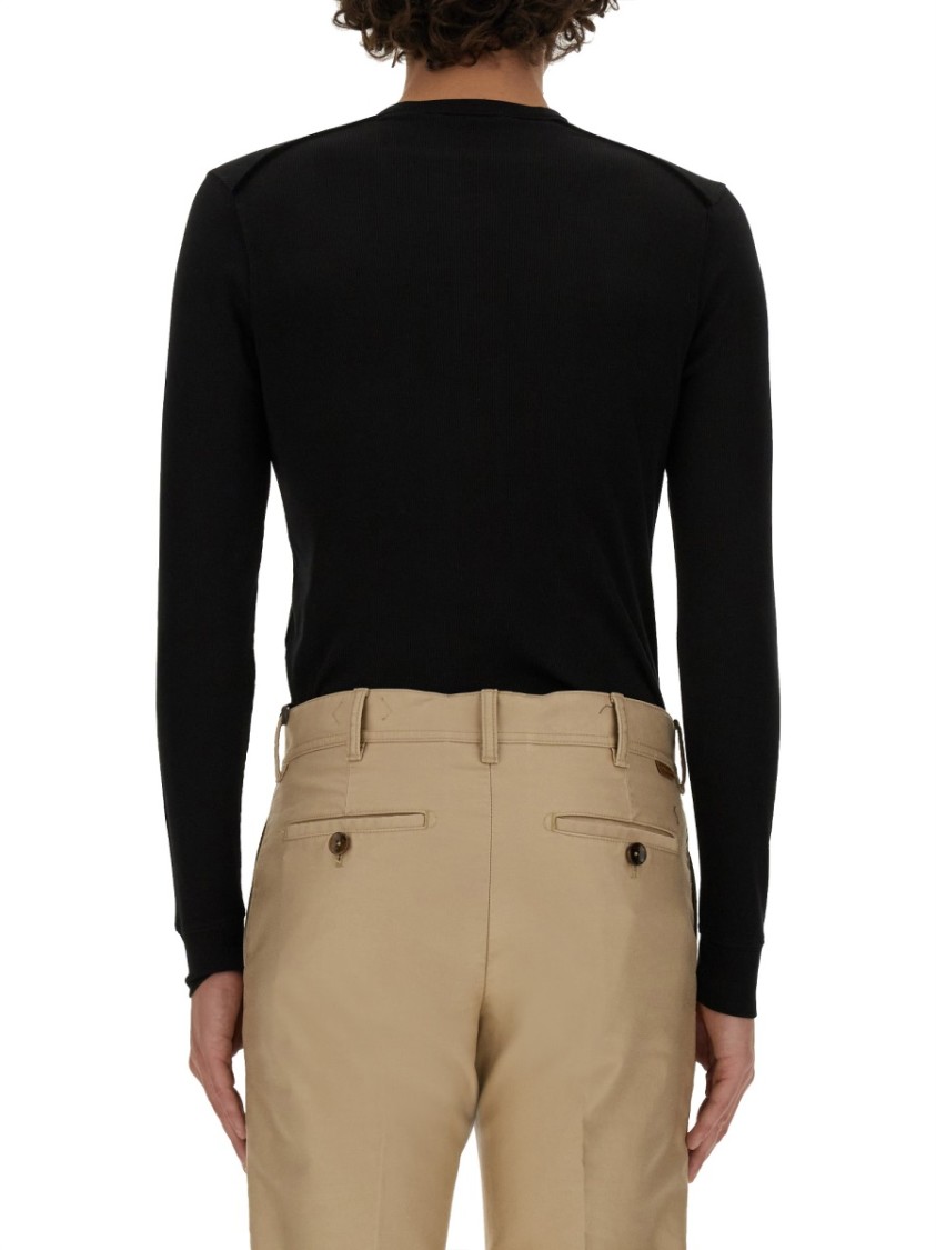 【送料&関税込】Tom Ford Fine-ribbed Logo Embroidered T-shir Tom Ford Fine-ribbed Logo Embroidered T-shirt In Black