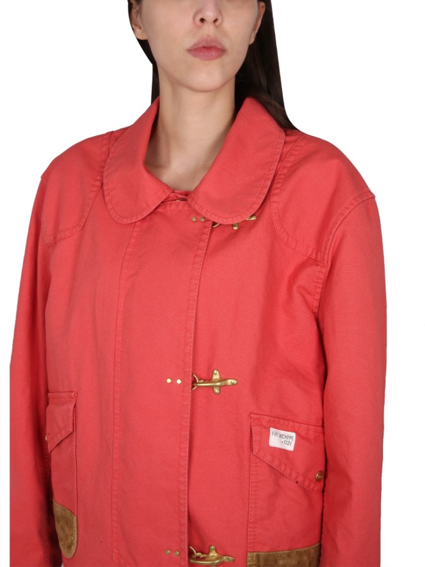 Fay Collared Jacket With Front Pockets And Contrast Cuffs