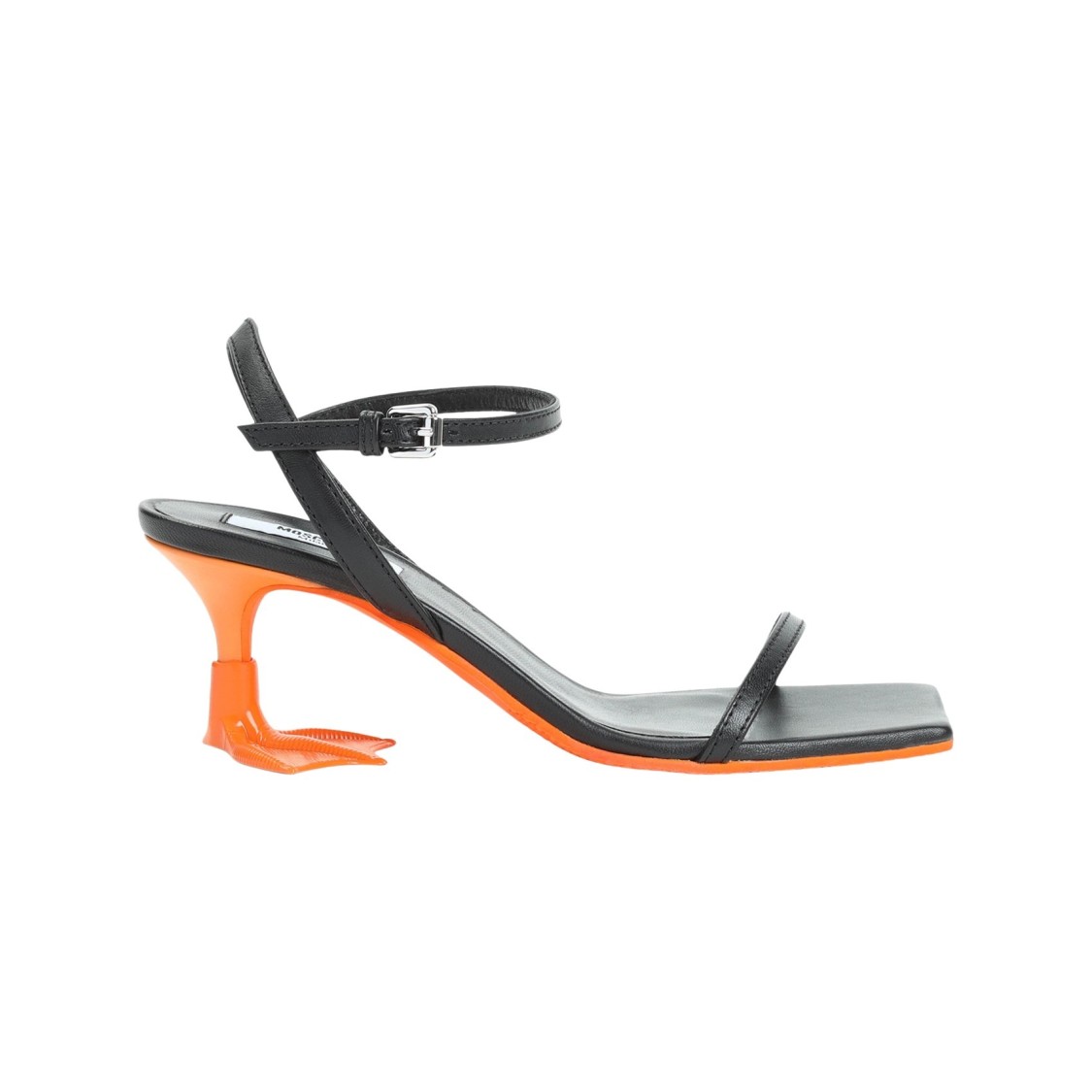 Moschino Square-headed High-heeled Sandals In Black