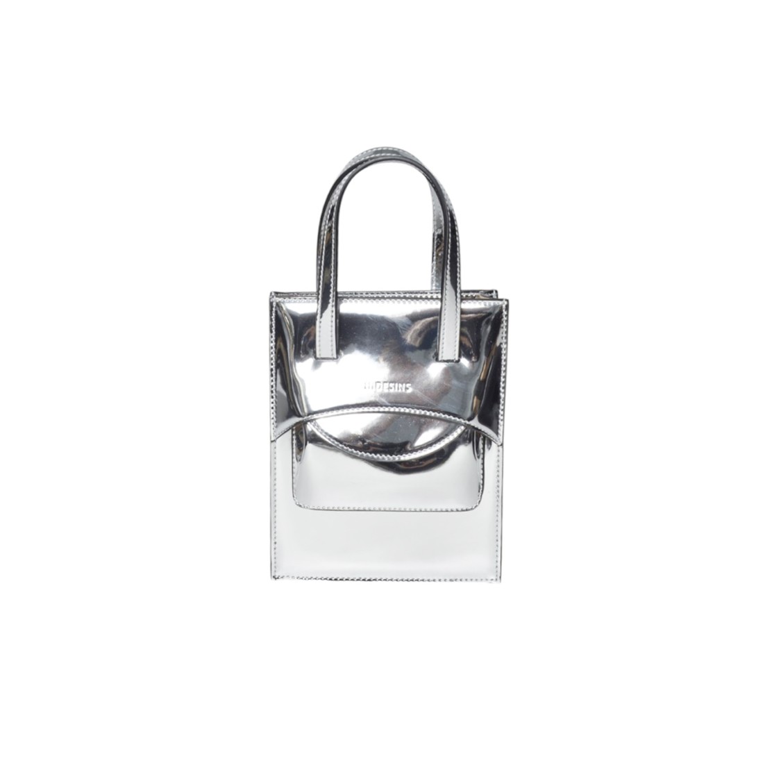 Hidesins Silver Mini Leather Flap Shoulder Bag