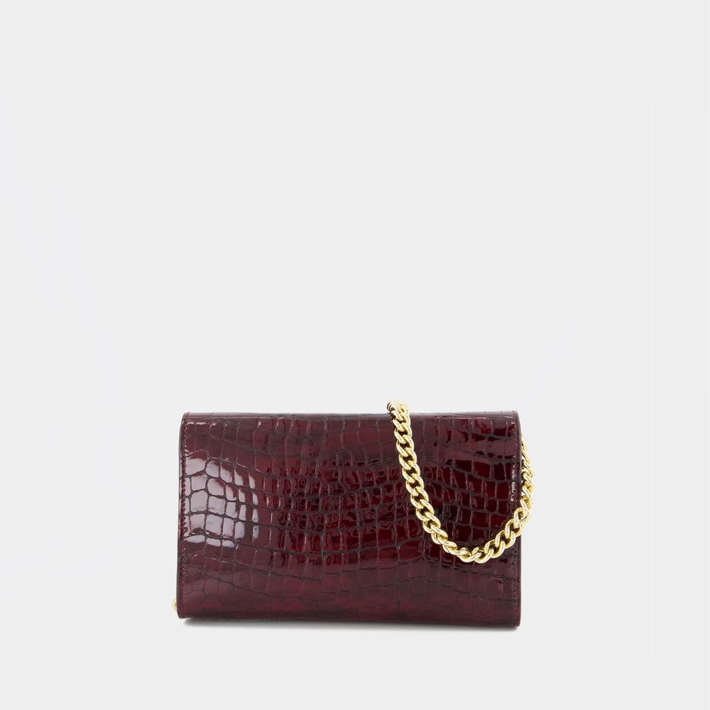 Shop Anine Bing Elly Small Clutch - Leather - Burgundy In Black