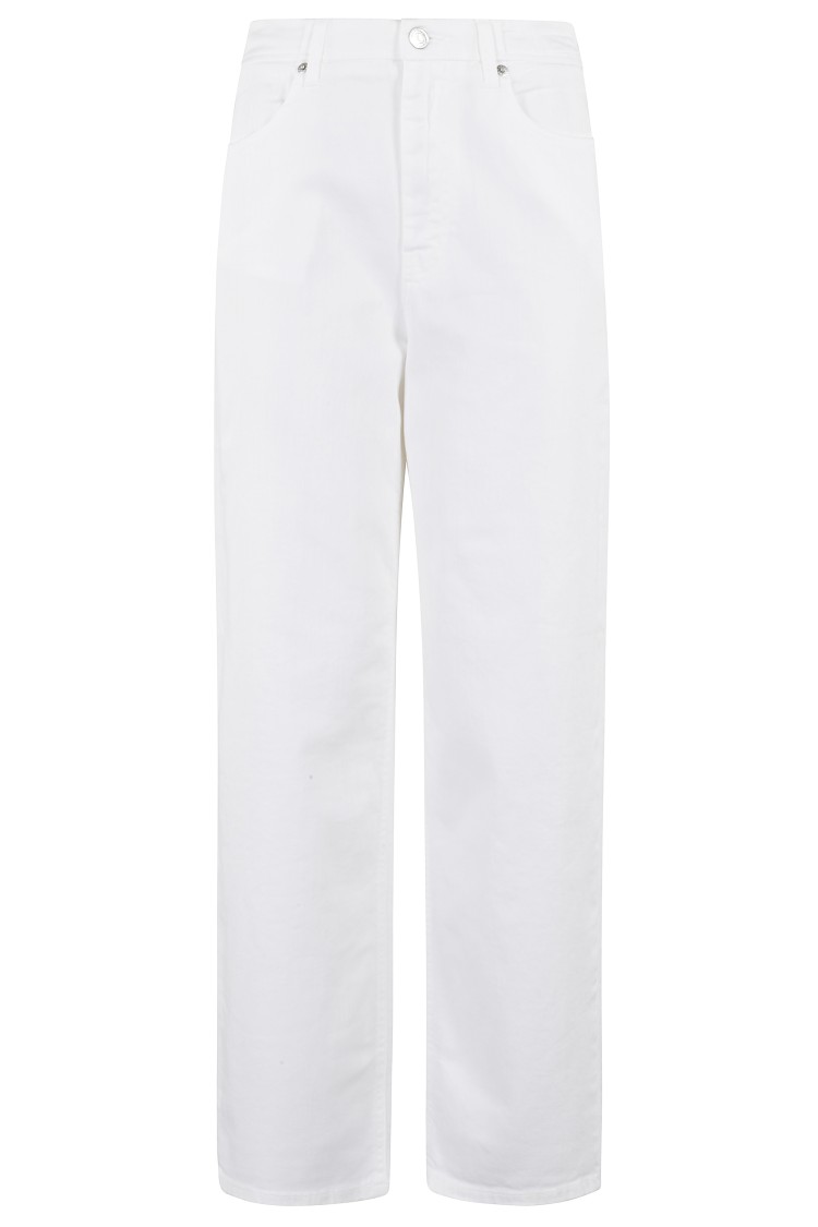 Department Five Carrot-leg White Jeans With Five-pocket Design In White