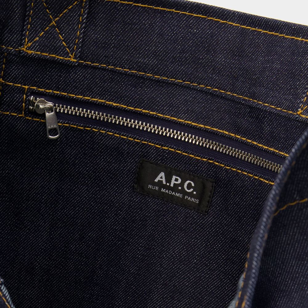 Apc A.p.c. Axel Small Denim Tote Bag In Blue