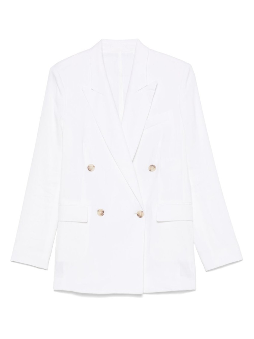 Hugo Boss Boss Double-breasted Linen Blazer With Structured Shoulders