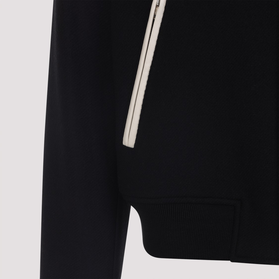 Amiri Tailored Wool And Leather Jacket With Zippered Pockets In Black