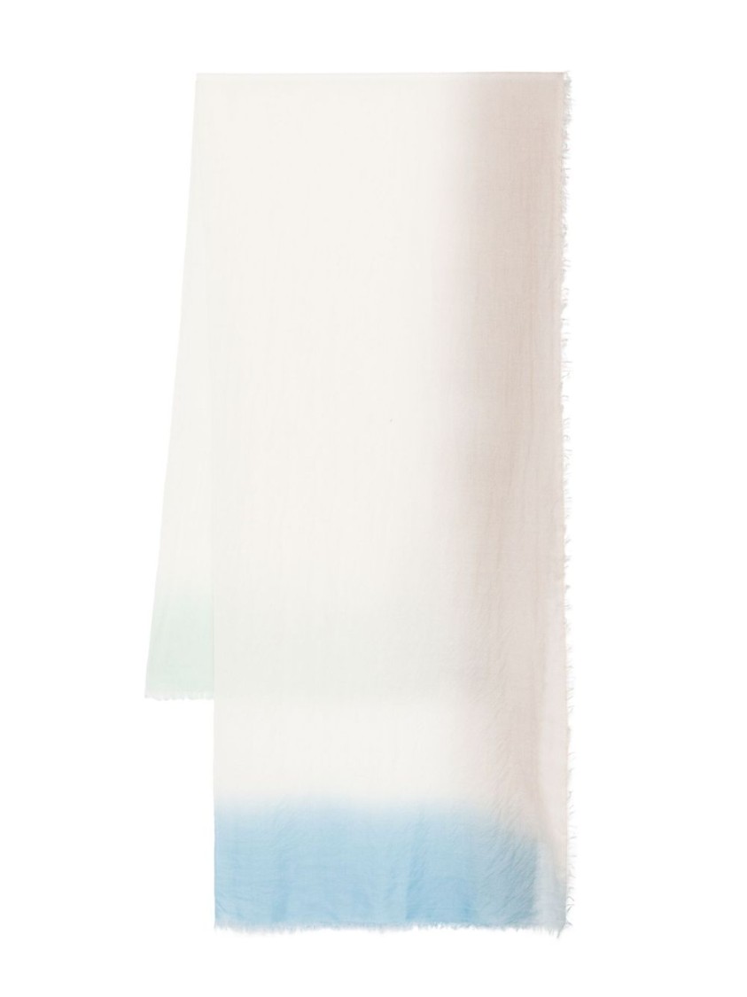 Faliero Sarti Sky Blue Cashmere Scarf With Gradient Design