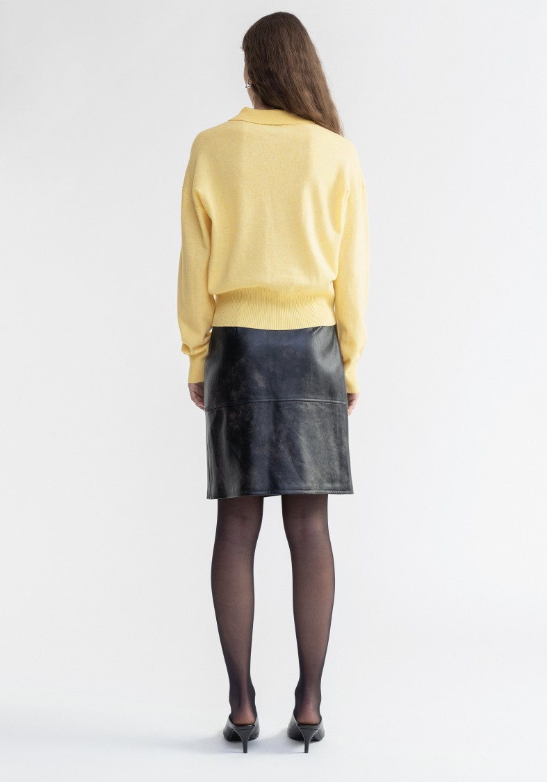 AERON AERON REGINA - PURE MERINO WOOL POLO SWEATER 