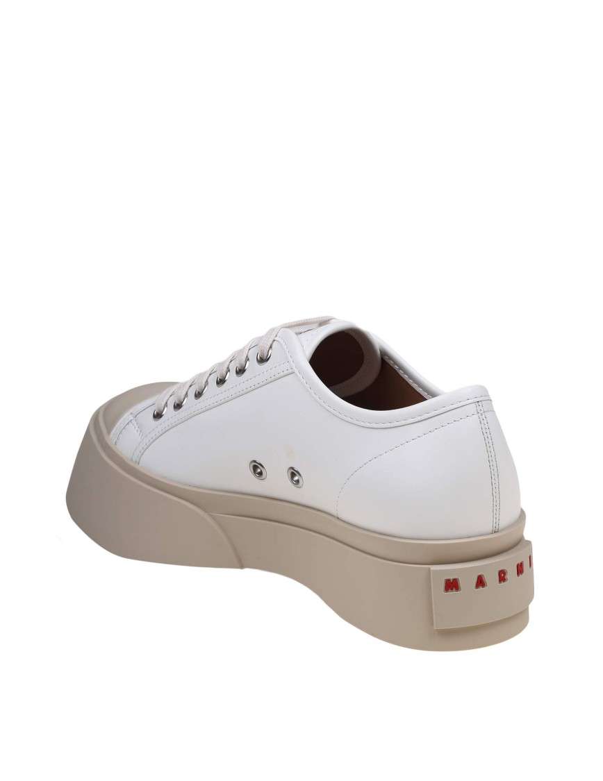 Marni Rubber Sole Sneakers Eyelet Detail In White