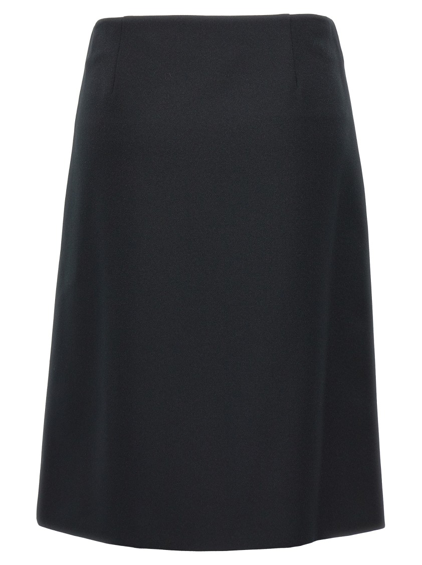 スカート Emilio Pucci Black Cady Wrap Skirt With Button Closure Emilio Pucci Black Cady Wrap Skirt With Button Closure | THE