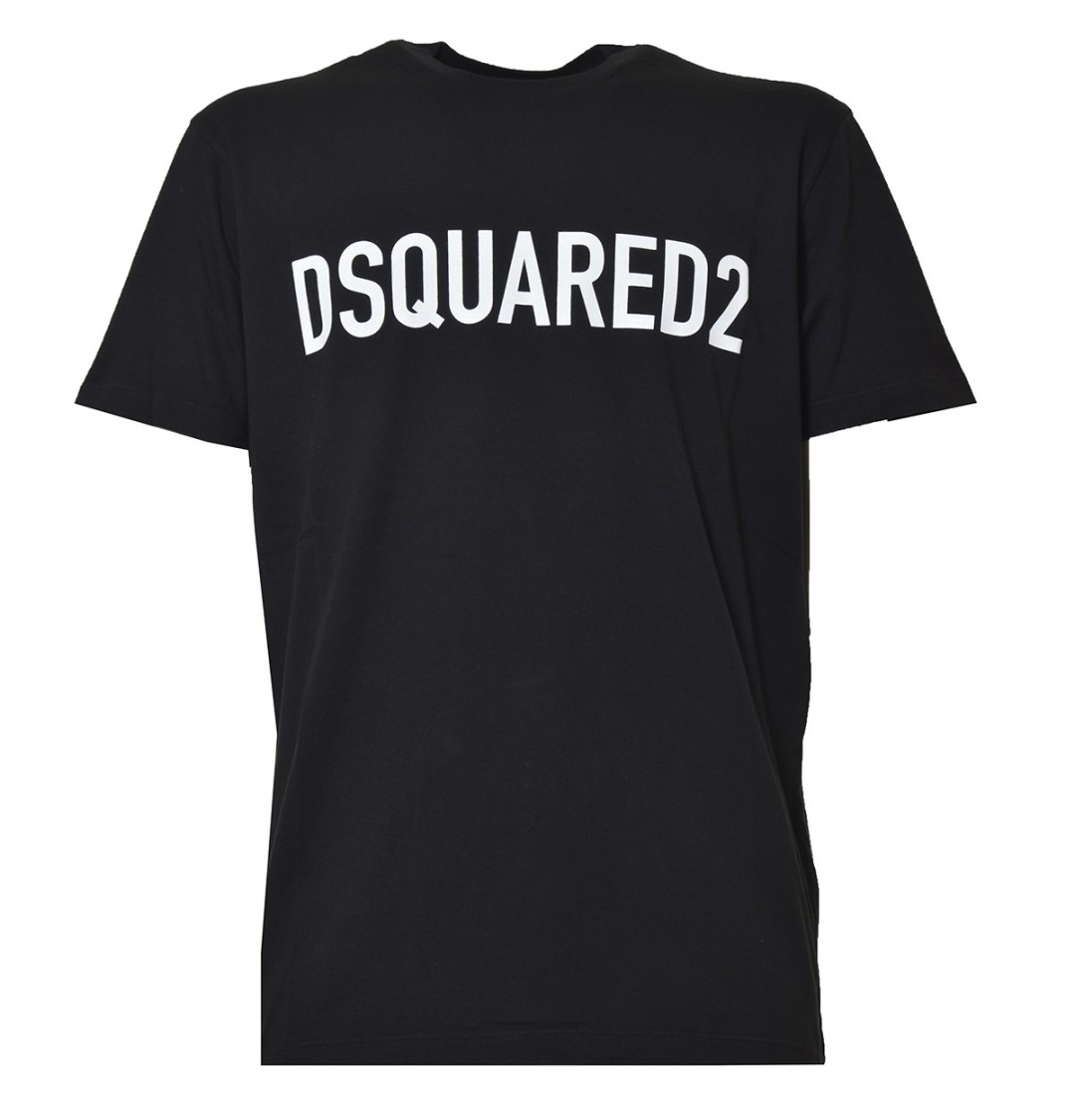 Shop Dsquared2 Black Cotton Cool T-shirt With Logo Print
