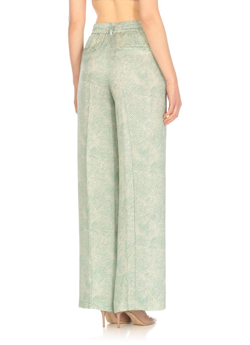 Shop Pt Torino Green Viscose Palazzo Pants