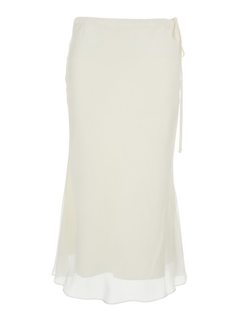 Dunst White Skirt With Side Knot Closure
