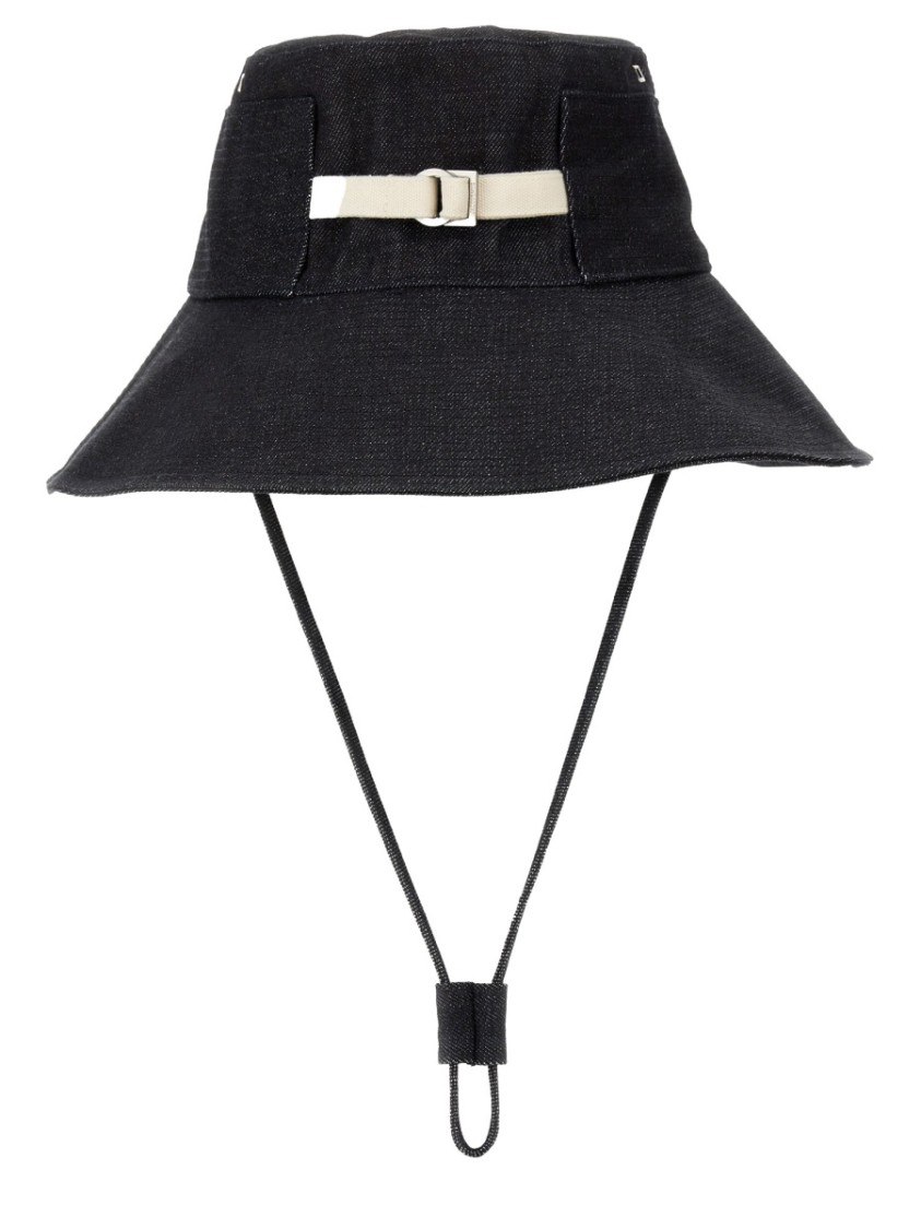 Jacquemus Denim Bucket Hat In Black