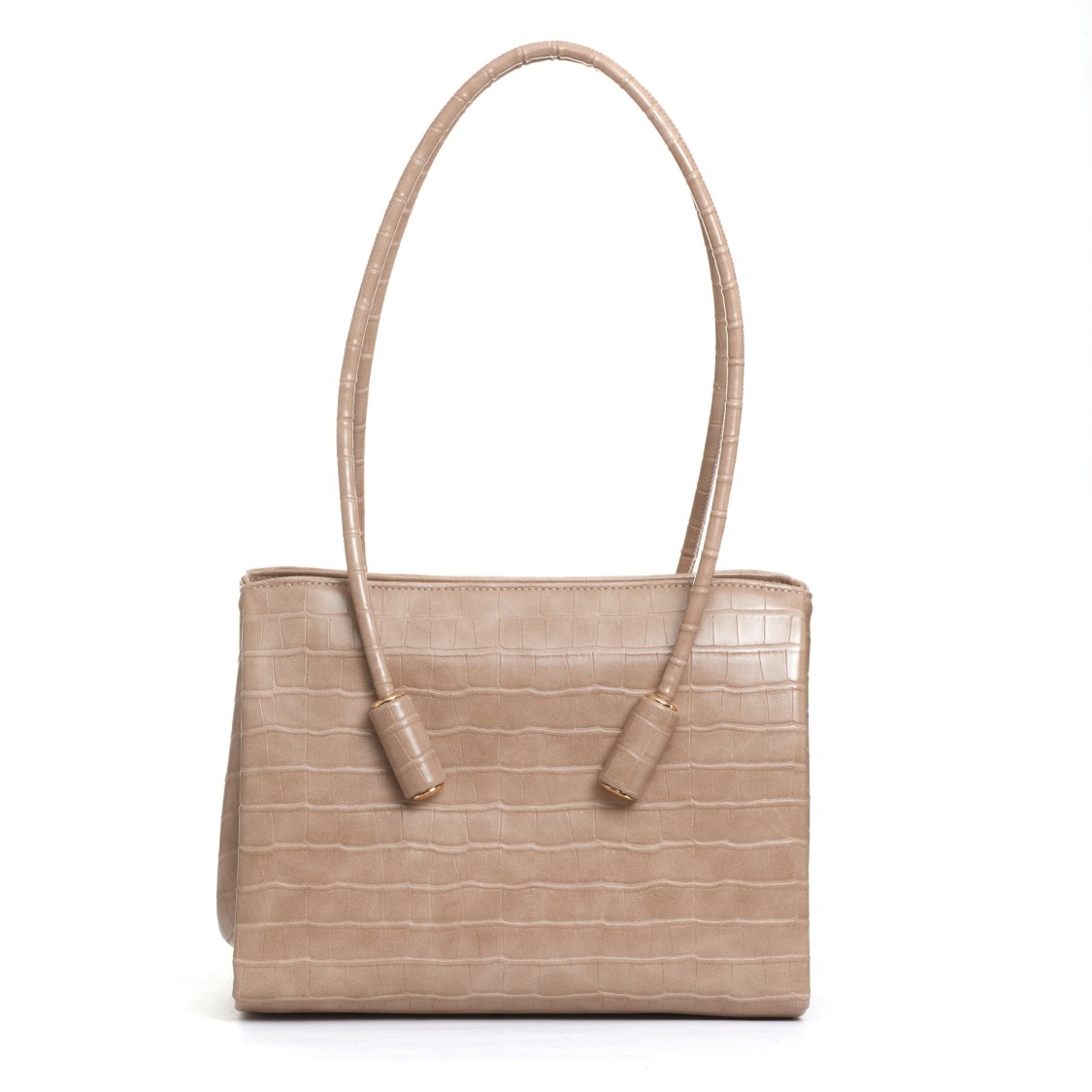 Themoirè Beige Crocodile Bag In Neutrals