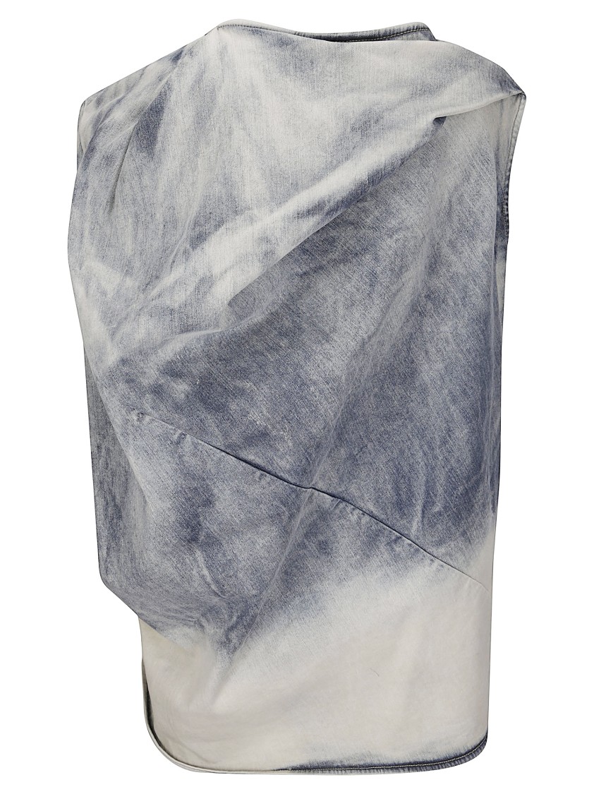 Rick Owens Sleeveless Long Top In Blue