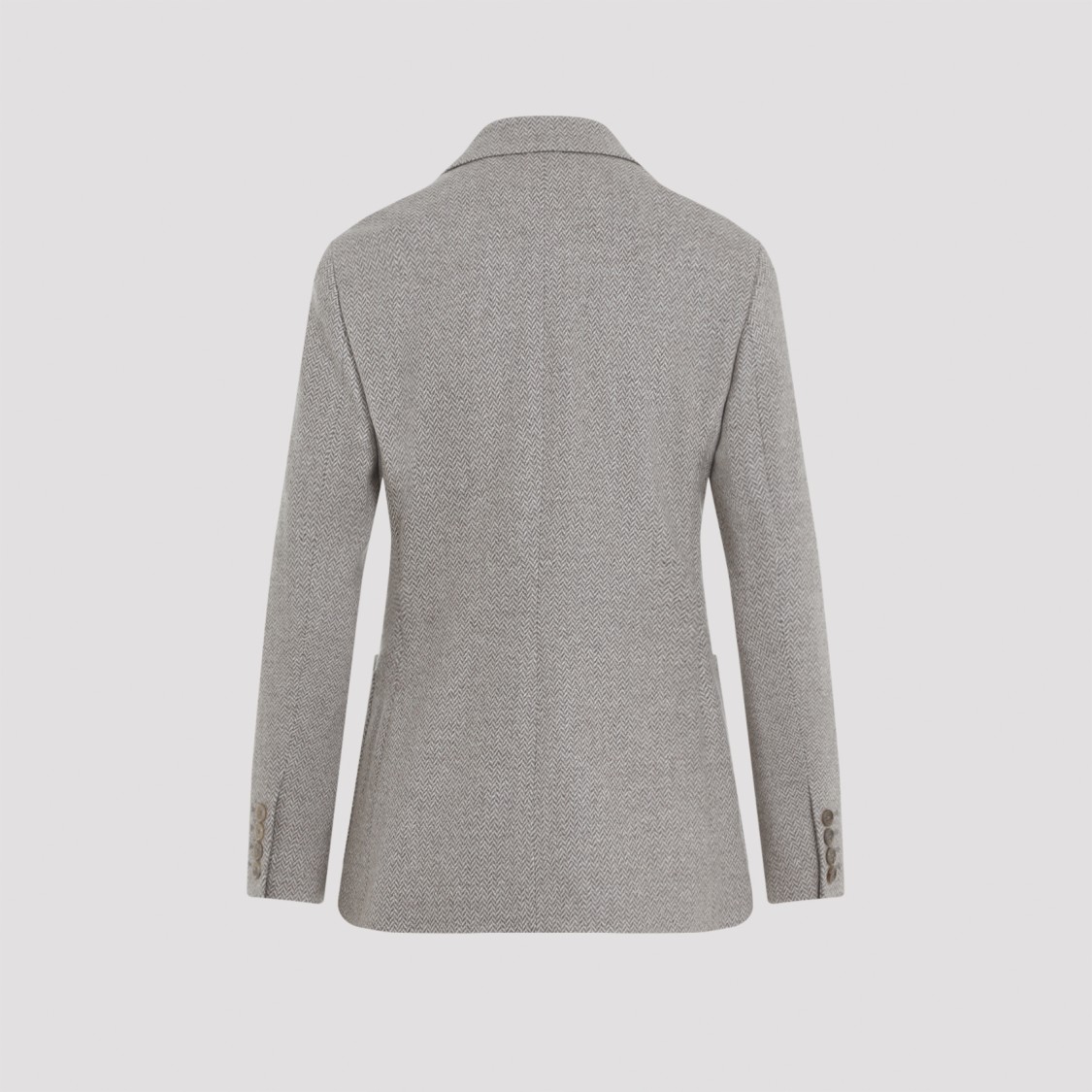 Polo Ralph Lauren Tailored Herringbone Jacket In Wool-silk-cashmere Blend In Grey