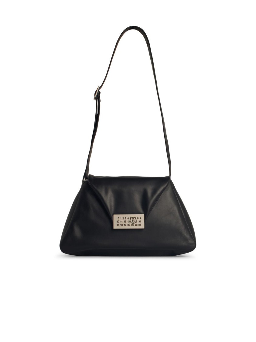 Mm6 Maison Margiela Mm6 By Maison Margiela Numeric Medium Soft Crossbody - Leather - Black In Black