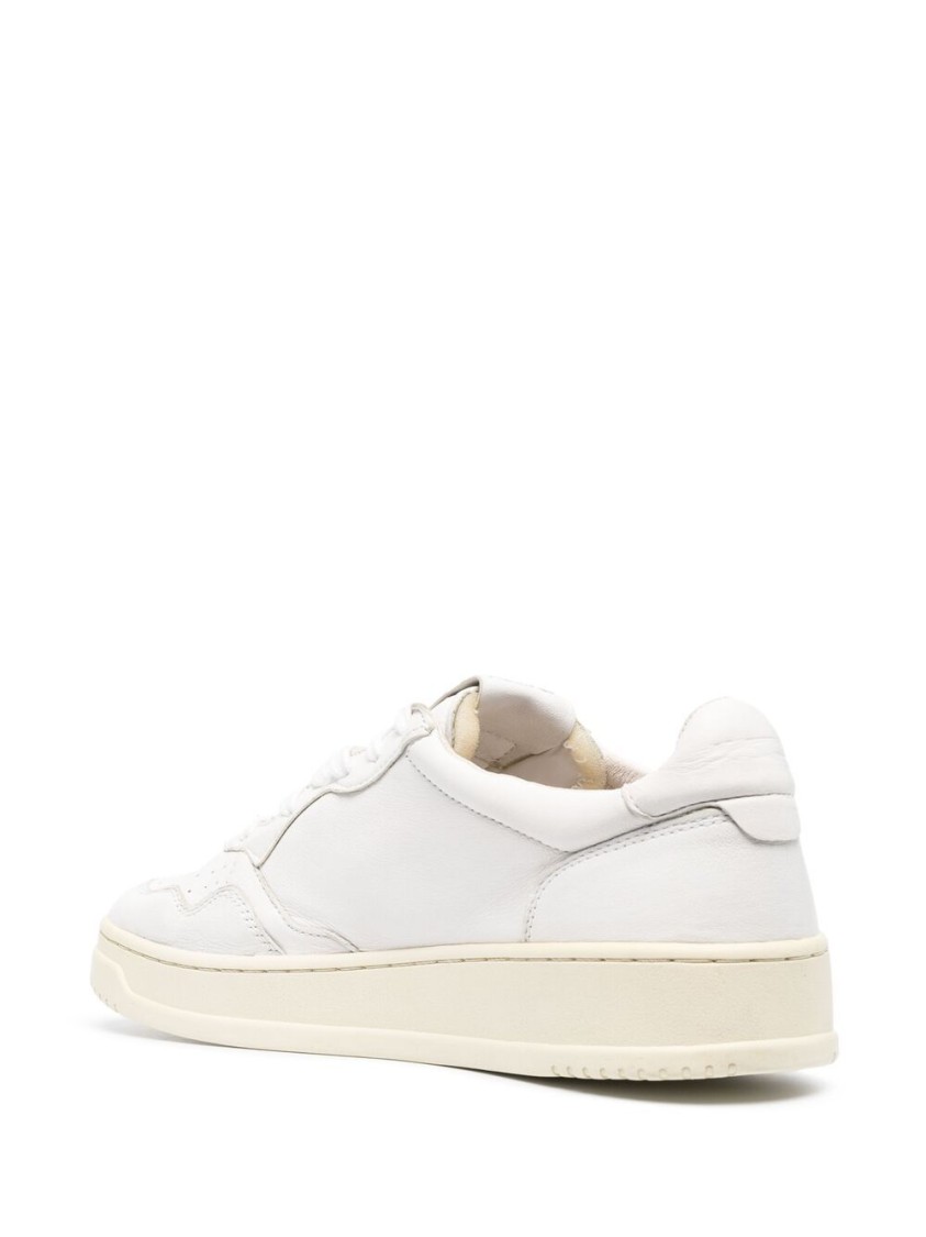 Autry Low Sneaker With Perforated Detailing And Rubber Sole In White