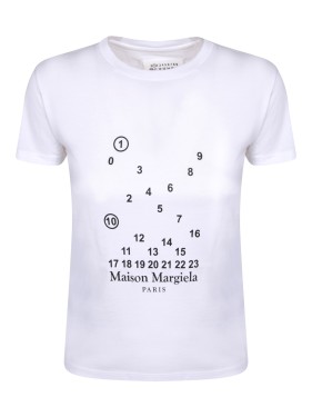 Tシャツ・カットソー Maison Margiela Sand Cotton T-Shirt With Graffiti Logo Maison Margiela Sand Cotton T-Shirt With Graffiti Logo | THE